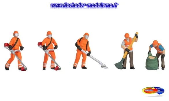 5 figurines "Travaux de tonte" NOCH