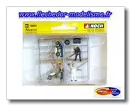 4 maçons, échafaudage et outils NOCH