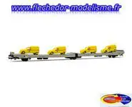 Wagon plat avec 2CV La Poste Ep.IV JOUEF