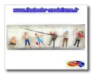 6 pêcheurs et accessoires PREISER