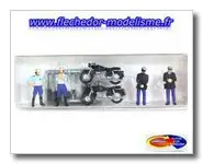 2 gendarmes, 2 motards et motos PREISER