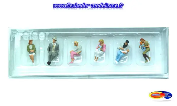 6 personnages assis PREISER