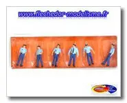 6 gendarmes Français marchant PREISER