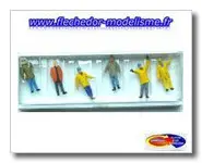 6 ouvriers avec vêtement de protection P