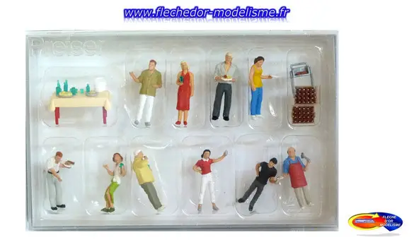 10 personnages et accessoires au barbecu