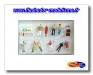 10 personnages et accessoires au barbecu