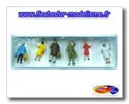 6 voyageurs se saluant PREISER