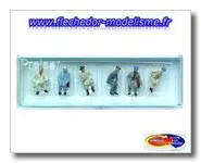 6 ouvriers assis PREISER