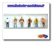 6 ouvriers avec gilet de signalisation P