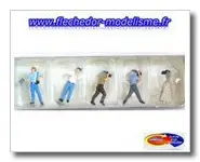 6 personnages d'une équipe TV PREISER