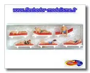 6 figurines sur transat PREISER