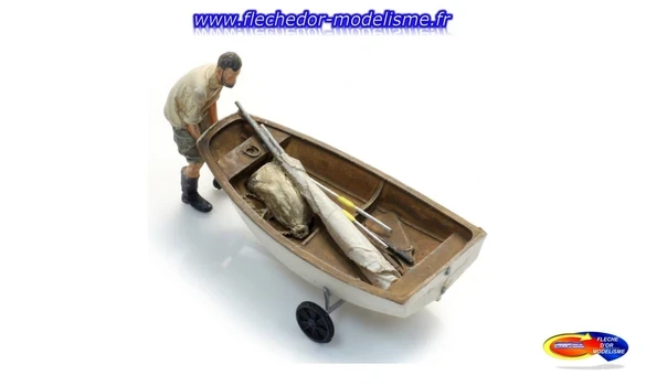 Voilier Optimist & remorque +fig ARTITEC