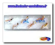 6 figurines en chaise longue PREISER