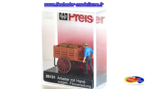 1 employé et sa charrette PREISER