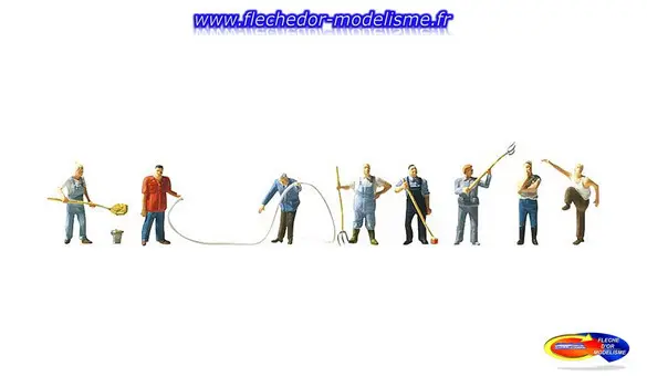 8 personnages à la ferme FALLER