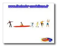 6 sportifs Fun et 1 canoé FALLER