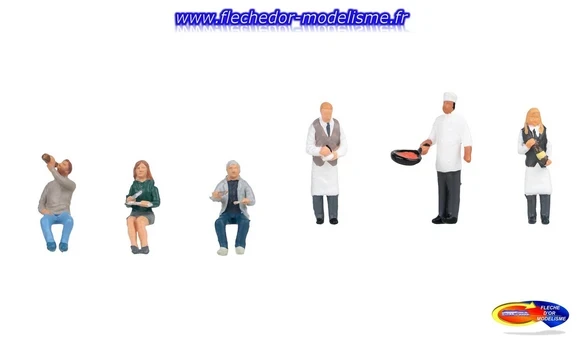 Serveur et clients au restaurant FALLER