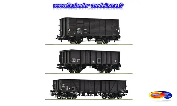 Set 3 wagons marchandise SNCF EpIII ROCO