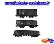 Set 3 wagons marchandise SNCF EpIII ROCO
