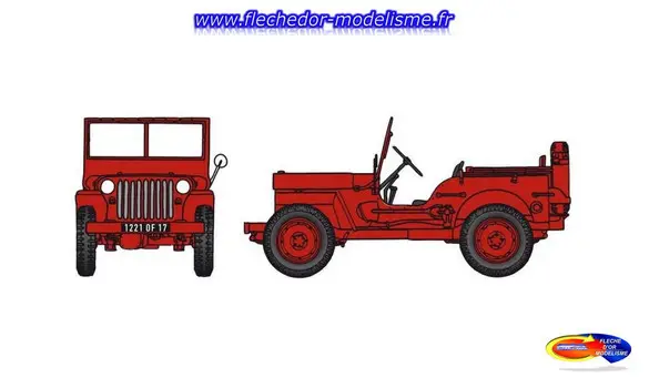 Jeep N°226 sur le capot avant REE