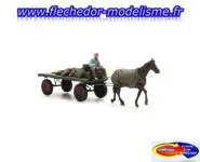 Charrette chargée, cond + cheval ARTITEC