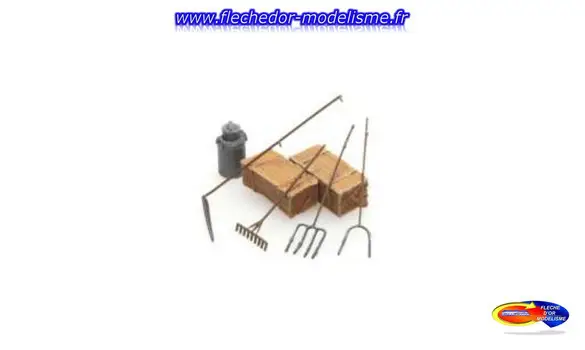 Outils ferme, pot lait, paille ARTITEC