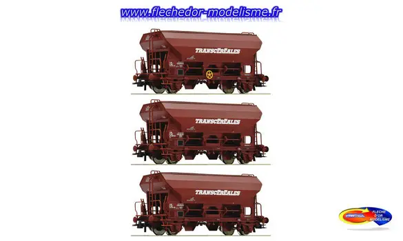 Set 3 wagons céréaliers SNCF Ep.IV# ROCO