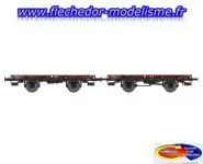 2 wagons plats O.PLM, SNCF Ep.II-III REE