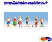 6 personnages "famille au jardin" NOCH