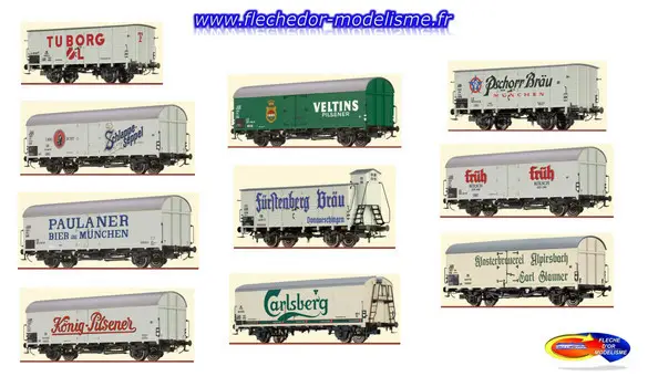 Set de 10 wagons de bière BRAWA