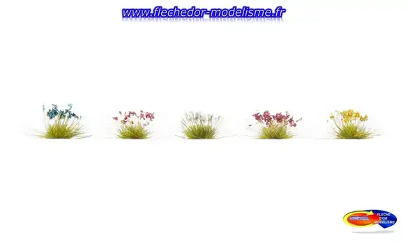 250 fleurs rouges bleues jaunes... NOCH