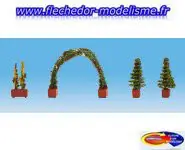 Arc de roses et thuyas en pot NOCH