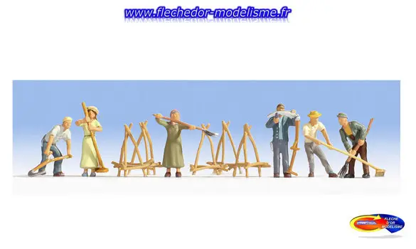 6 paysans à la récolte des foins NOCH