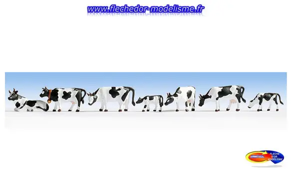 7 vaches blanches et noires NOCH