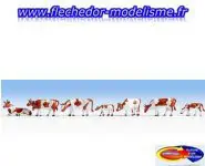 7 vaches brunettes et blanches NOCH