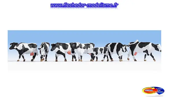 7 vaches blanches et noires NOCH
