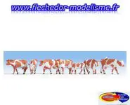 7 vaches brunettes et blanches NOCH