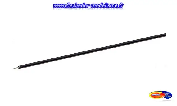 Bobine de 10m de fil noir 0,7mm² ROCO