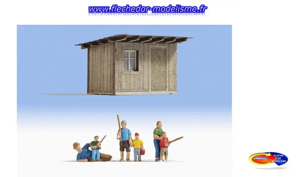 Set cabane pêcheurs et pêcheurs NOCH