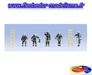 5 pompiers français et 2 échelles NOCH