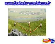 3 figurines jouant du cor des Alpes NOCH