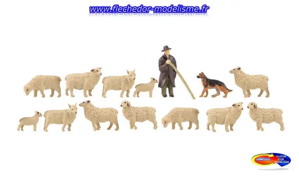 Berger, chien, moutons de FALLER