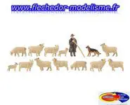 Berger, chien, moutons de FALLER