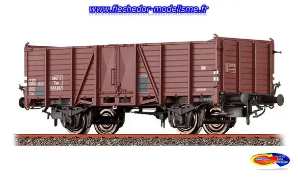Wagon tombereau brun SNCF Ep.III BRAWA