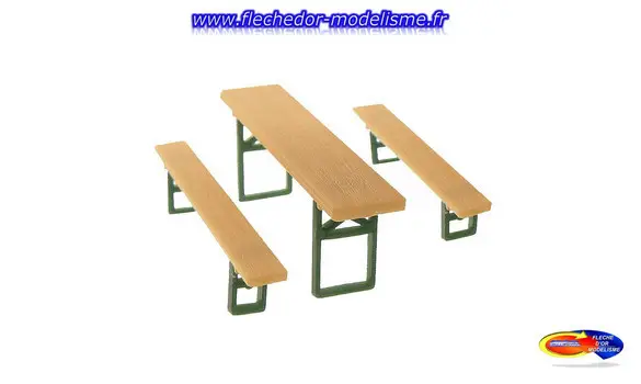 Boîte de 40 bancs et 20 tables FALLER