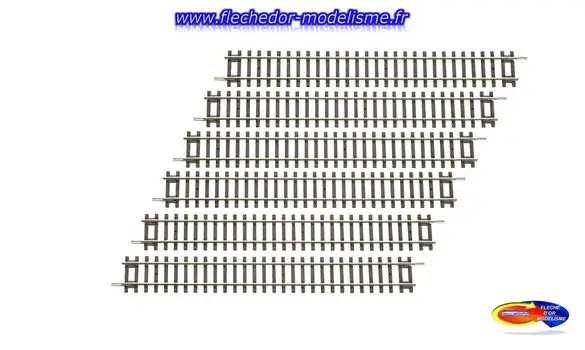 Rail droit de 239 mm (boîte de 6) PIKO