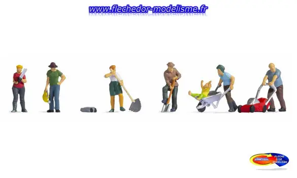 7 figurines & accessoires au jardin NOCH