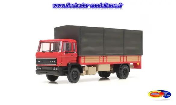Camion DAF 1982 rouge et toile ARTITEC