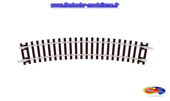 Rail courbe R2 22,5° ; 16 au cercle PECO