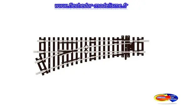 Aiguillage gauche 22,5° code 100 PECO